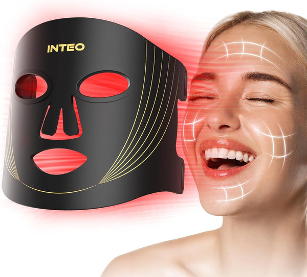 Red Light Therapy for Face, 3 Modes Portable Led Face Mask Light Therapy with Remote, Near-infrared 850 Red Light Therapy Mask with Timing Function, Red Light Therapy At Home 180 LED Beads